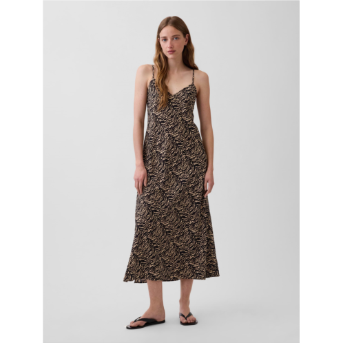 Gap Zebra Print Midi Slip Dress