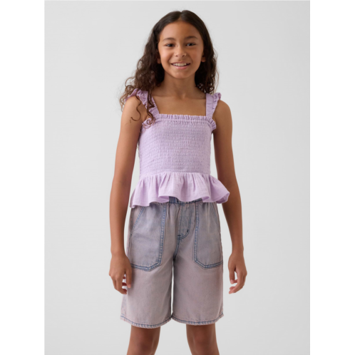 Gap Kids Cotton Gauze Smocked Peplum Top