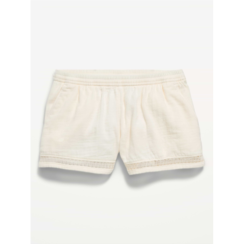 OldNavy Double-Weave Crochet-Trim Shorts for Girls