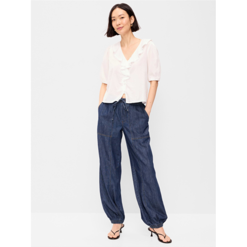 OldNavy Mid-Rise Pull-On Utility Harem Jeans