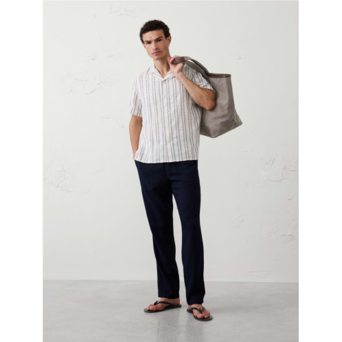bananarepublic Straight-Fit Linen-Blend Pull-On Pant