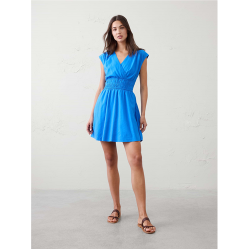 bananarepublic Linen-Blend Smocked-Waist Mini Dress