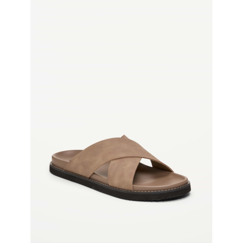 OldNavy Faux-Leather Cross-Strap Slide Sandals for Men