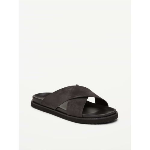 OldNavy Faux-Leather Cross-Strap Slide Sandals for Men