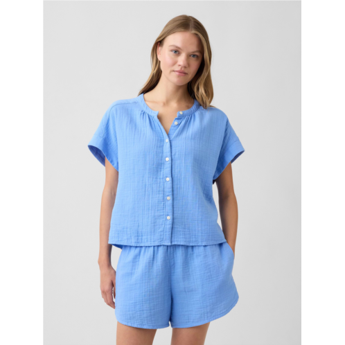 Gap Relaxed Button-Up Gauze Top