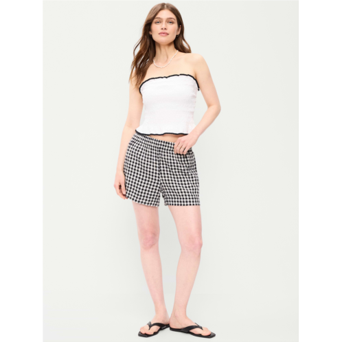 OldNavy High-Waisted Linen-Blend Shorts -- 3.5-inch inseam
