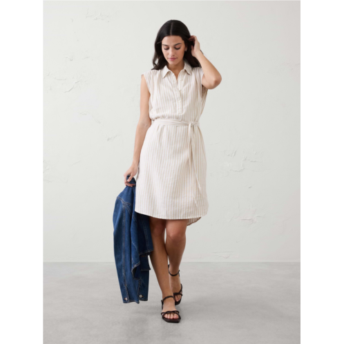 bananarepublic Linen-Blend Knee-Length Shirtdress