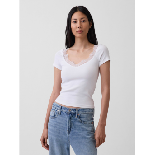 Gap Modern Lace-Trim Crop Top