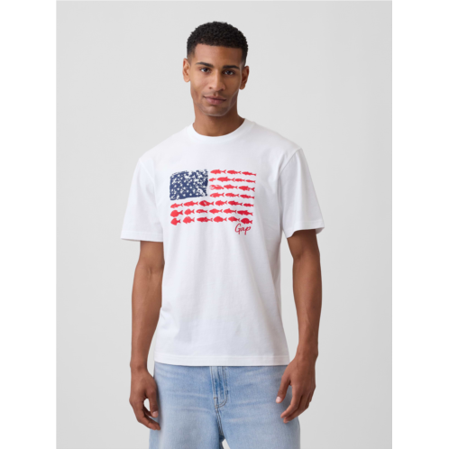 Gap Everyday Soft Relaxed Americana Graphic T-Shirt