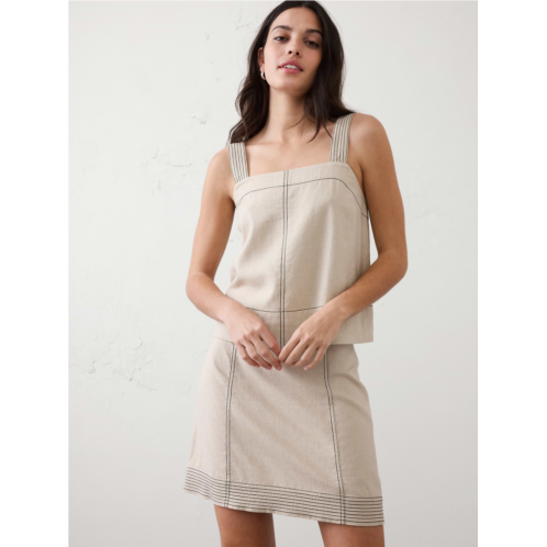 bananarepublic Linen-Blend Trapunto Tank