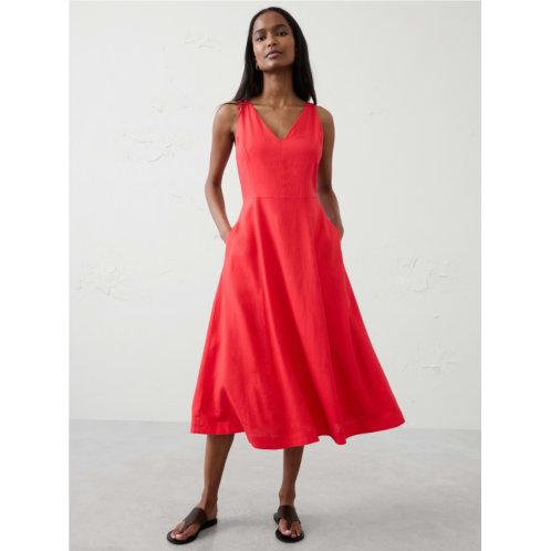 bananarepublic Linen-Blend Drapey Midi Dress