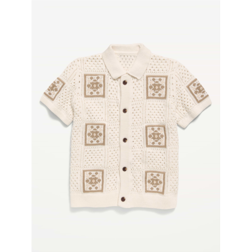 OldNavy Short-Sleeve Crochet-Knit Shirt for Boys