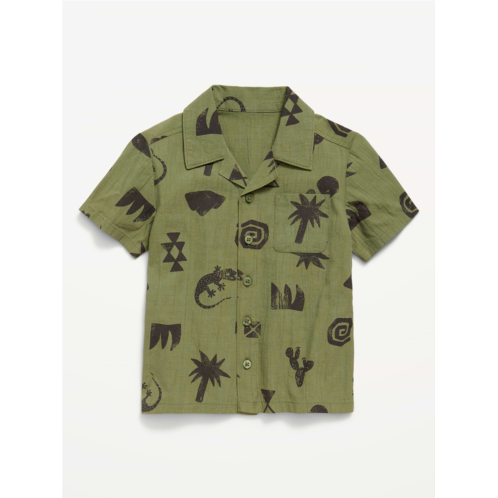 OldNavy Printed Short-Sleeve Crinkled Pocket Shirt for Toddler Boys