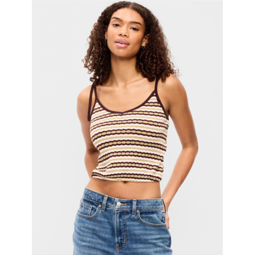 OldNavy Sleeveless Pointelle Tie-Strap Tank Top