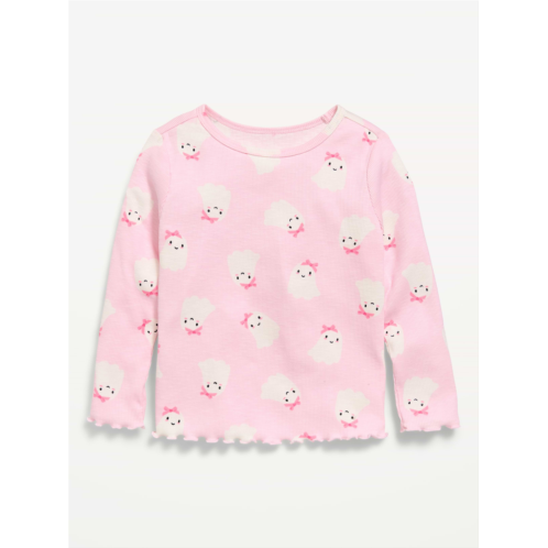 OldNavy Printed Fitted Long-Sleeve Ribbed T-Shirt for Toddler Girls