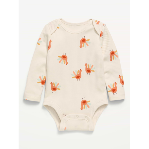 OldNavy Printed Unisex Long-Sleeve Ribbed Bodysuit for Baby