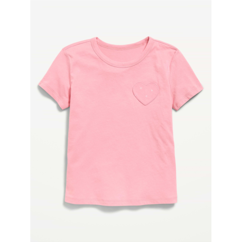 OldNavy Softest Short-Sleeve Heart-Pocket T-Shirt for Girls