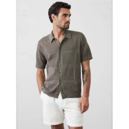 bananarepublic Mesh Patchwork Sweater Polo