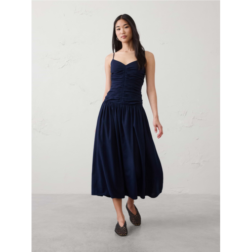 bananarepublic Linen-Blend Strappy Ruched-Bodice Maxi Dress