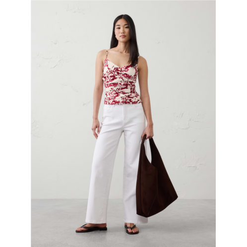 bananarepublic Linen-Blend Strappy Ruched Top