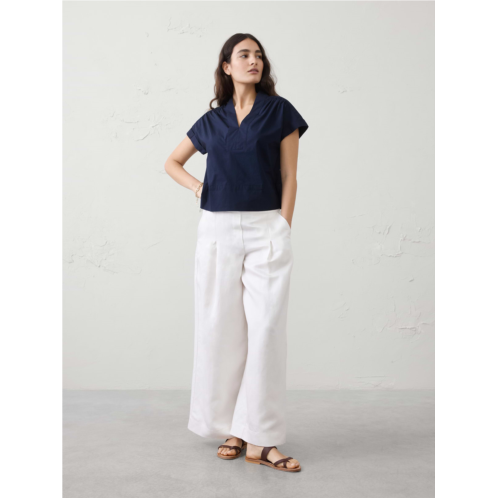 bananarepublic Poplin Split-Neck Top