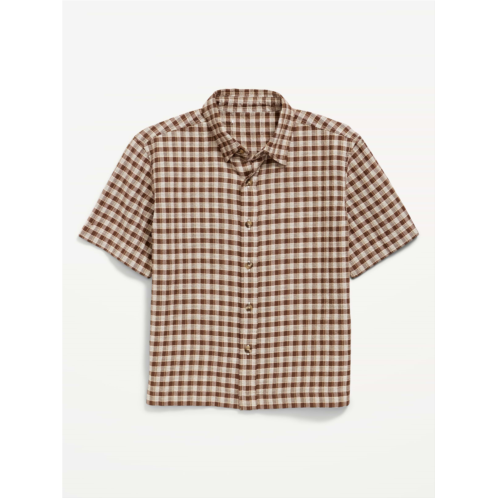 OldNavy Short-Sleeve Boxy Cropped Textured Shirt for Boys