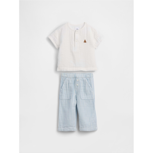 Gap Baby Cotton Gauze Henley Outfit Set