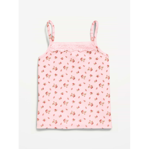 OldNavy Fitted Ribbed Lace-Trim Cami for Girls
