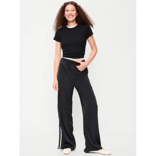 OldNavy High-Waisted Satin Track Pants