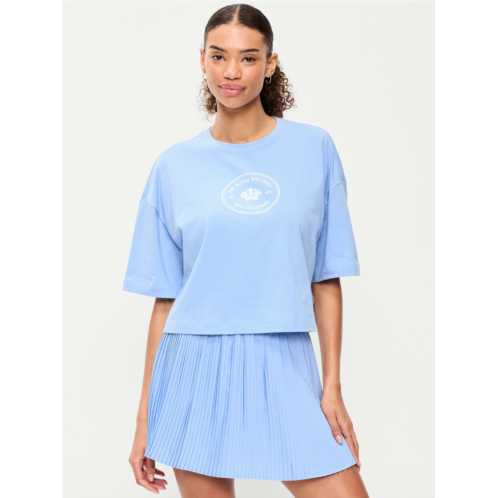 OldNavy Vintage Crew-Neck Oversized Crop Graphic T-Shirt