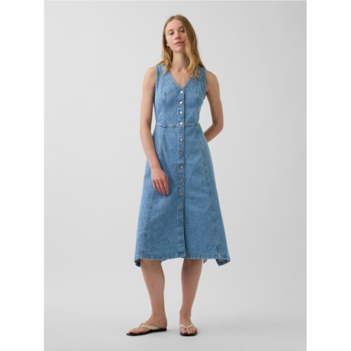Gap Denim Handkerchief Midi Dress