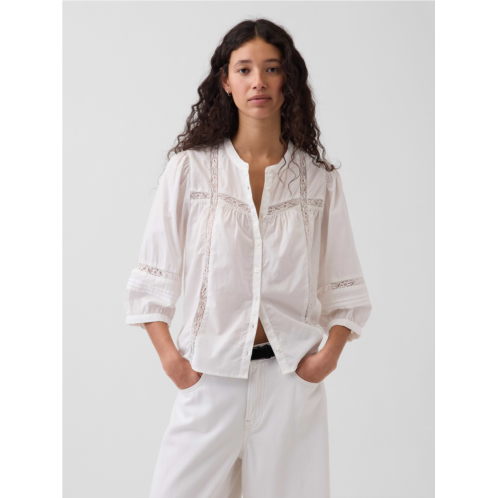 Gap Lace-Trim Button-Front Swing Top