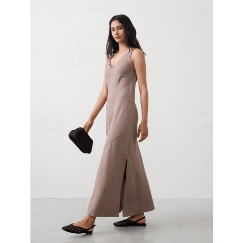 bananarepublic Linen-Blend Side-Slit Maxi Dress
