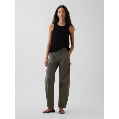 Gap Mid Rise Barrel Utility Ankle Pants