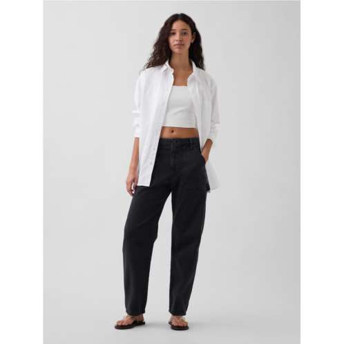 Gap Mid Rise Barrel Utility Ankle Pants