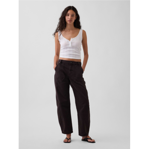 Gap Mid Rise Barrel Utility Ankle Pants