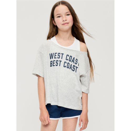 OldNavy Off-Shoulder Graphic T-Shirt for Girls