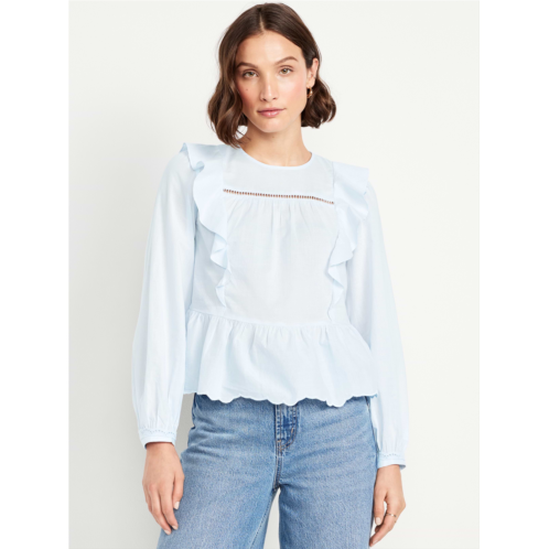 OldNavy High-Neck Ruffle Peplum Top