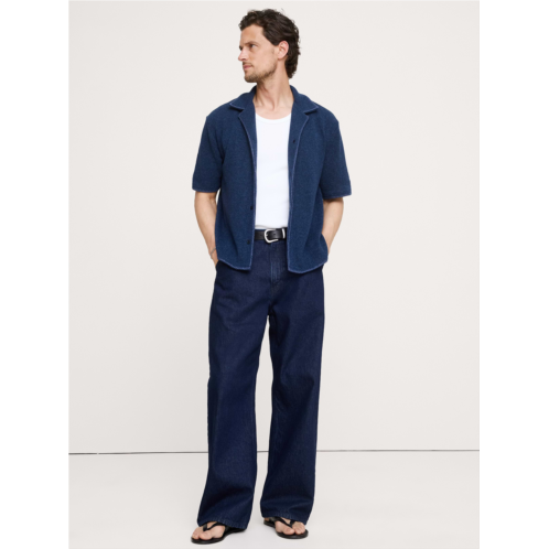 Bananarepublic Marled Resort Shirt With Blanket Stitch