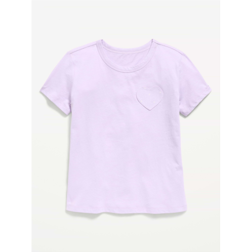 OldNavy Softest Short-Sleeve Heart-Pocket T-Shirt for Girls