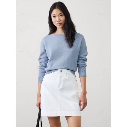 bananarepublic Cotton Boat-Neck Sweater