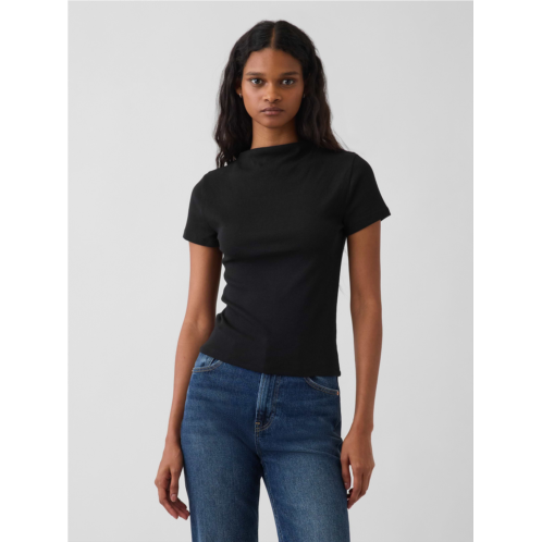 Gap Modern Rib Mockneck Crop T-Shirt