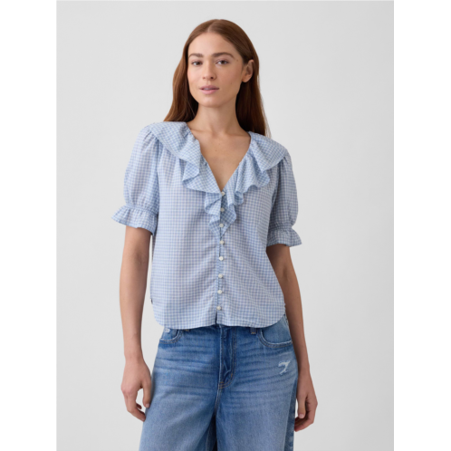 Gap Relaxed V-Neck Ruffle Top