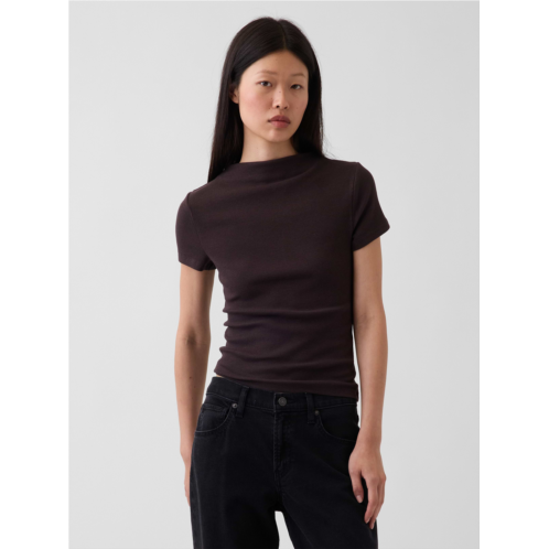Gap Modern Rib Mockneck Crop T-Shirt