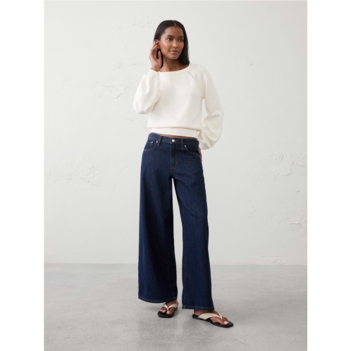 bananarepublic Cotton Pointelle Volume-Sleeve Sweater
