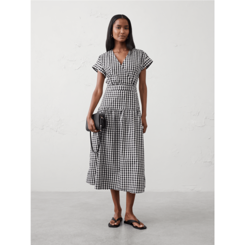 bananarepublic Poplin Surplice Midi Dress