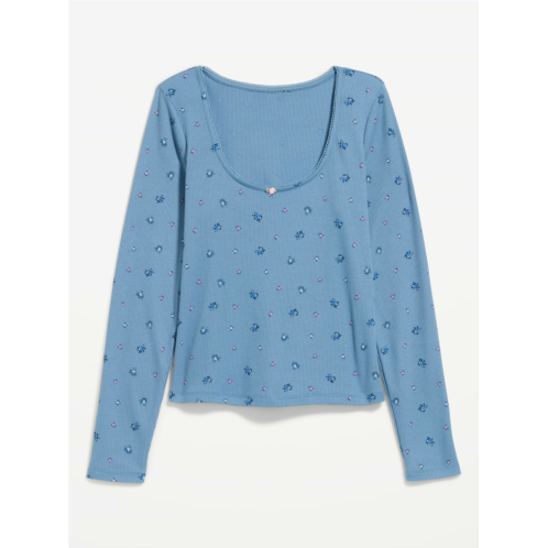 OldNavy Waffle-Textured Long-Sleeve Pajama Top