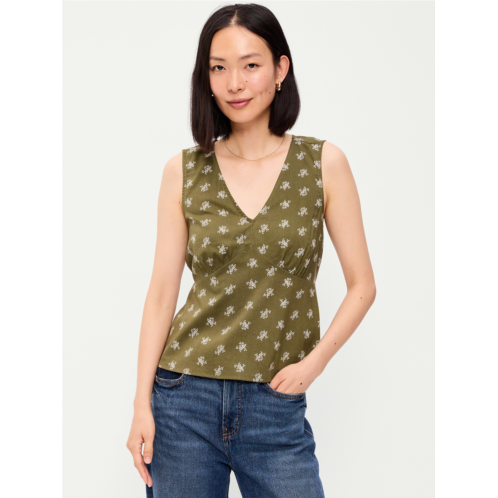 OldNavy Sleeveless V-Neck Tie-Back Top
