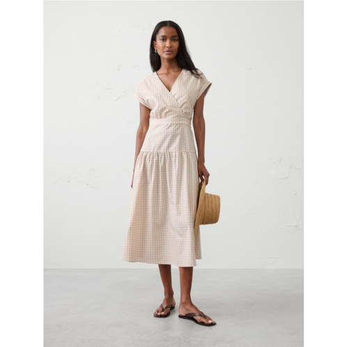 bananarepublic Poplin Surplice Midi Dress