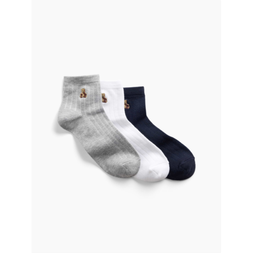 Gap Brannan Bear Quarter Crew Socks (3-Pack)